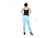Twin birds womens leggings Aqua marine